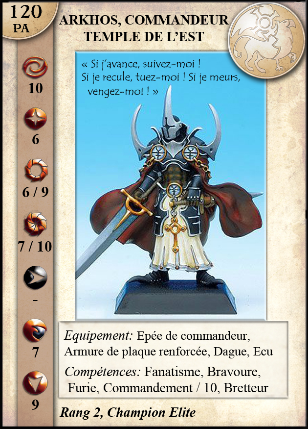 Arkhos, Commandeur Temple de l'Est